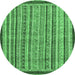 Round Oriental Emerald Green Modern Rug, abs2404emgrn