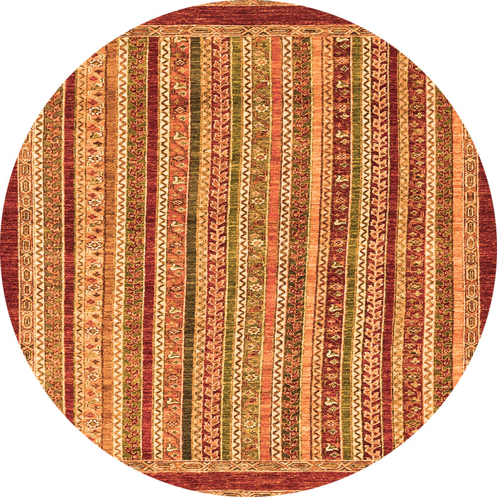 Round Oriental Orange Modern Rug, abs2404org