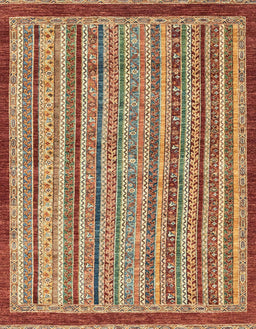 Abstract Brownish Green Oriental Rug, abs2404