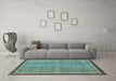 Machine Washable Oriental Light Blue Modern Rug in a Living Room, wshabs2404lblu