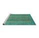 Sideview of Machine Washable Oriental Turquoise Modern Area Rugs, wshabs2405turq