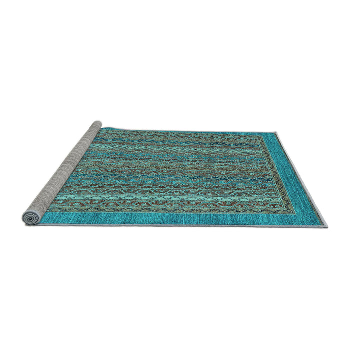 Sideview of Machine Washable Oriental Light Blue Modern Rug, wshabs2405lblu