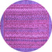 Round Oriental Purple Modern Rug, abs2405pur