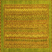 Square Oriental Yellow Modern Rug, abs2405yw