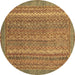 Round Oriental Brown Modern Rug, abs2405brn