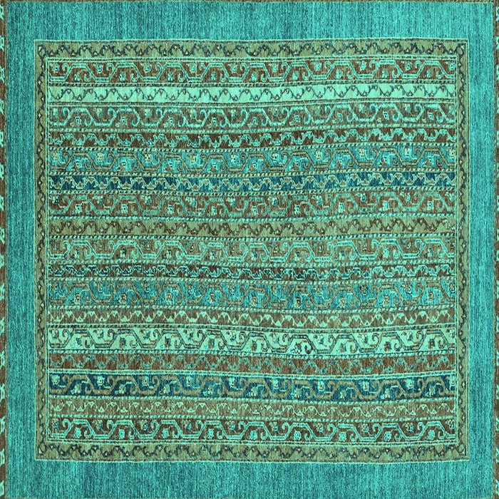 Square Oriental Turquoise Modern Rug, abs2405turq