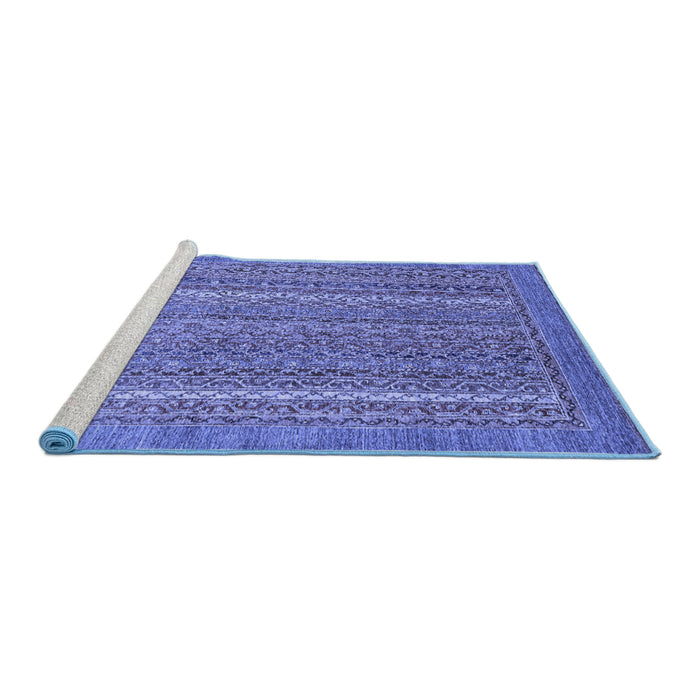 Sideview of Machine Washable Oriental Blue Modern Rug, wshabs2405blu