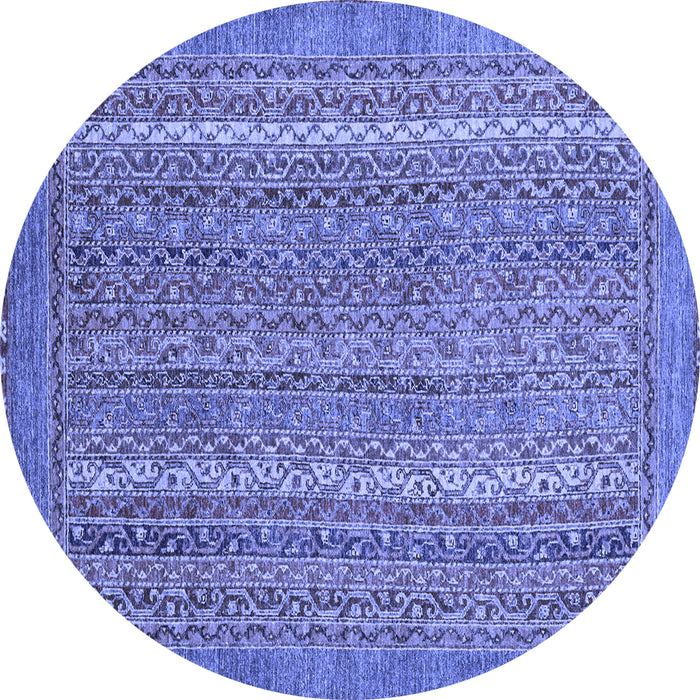 Round Oriental Blue Modern Rug, abs2405blu