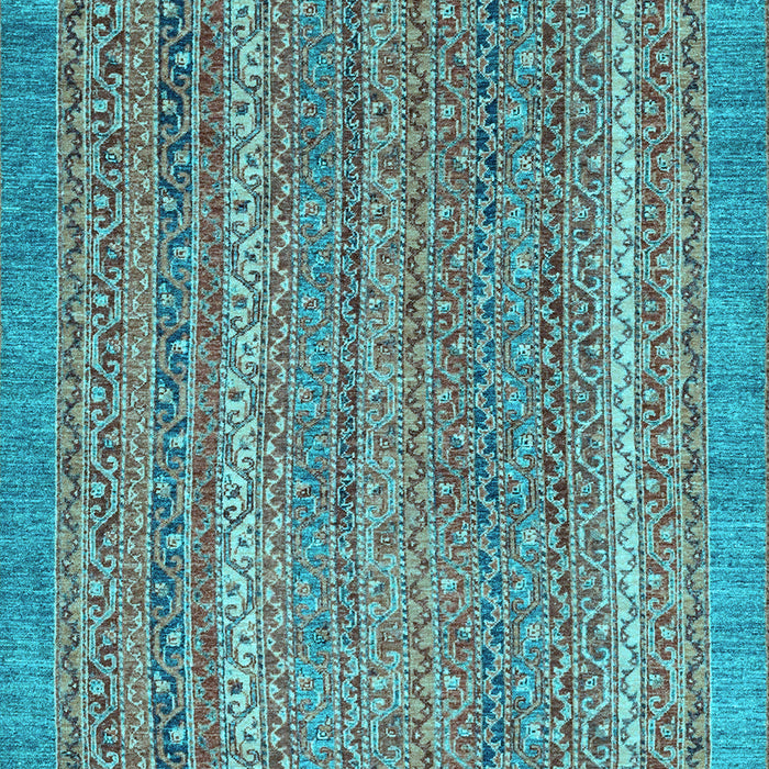 Machine Washable Oriental Light Blue Modern Rug, wshabs2405lblu