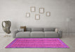 Machine Washable Oriental Pink Modern Rug in a Living Room, wshabs2405pnk