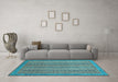 Machine Washable Oriental Light Blue Modern Rug in a Living Room, wshabs2405lblu