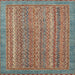 Square Abstract Green Oriental Rug, abs2405