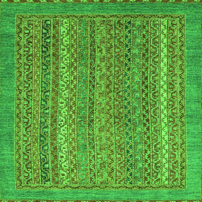 Square Machine Washable Oriental Green Modern Area Rugs, wshabs2405grn