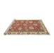 Sideview of Machine Washable Abstract Red Rug, wshabs2406