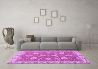 Machine Washable Oriental Purple Modern Rug, wshabs2406pur