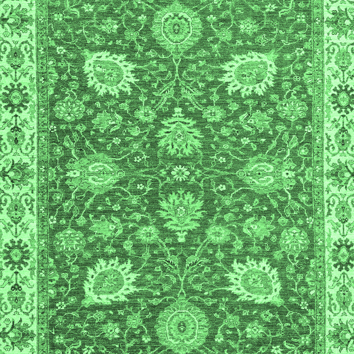 Machine Washable Oriental Emerald Green Modern Area Rugs, wshabs2406emgrn