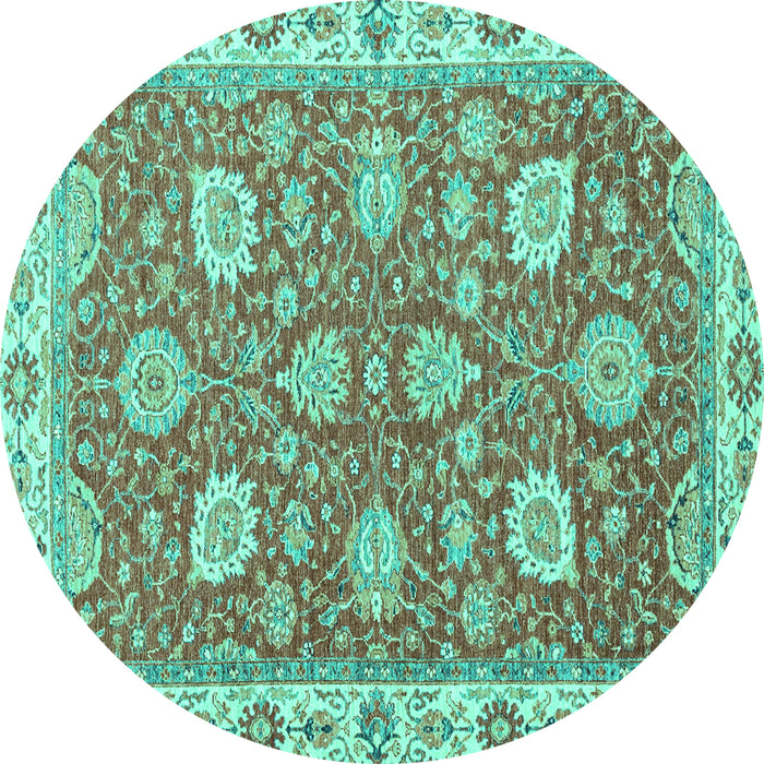 Round Oriental Turquoise Modern Rug, abs2406turq
