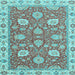 Square Oriental Light Blue Modern Rug, abs2406lblu