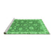 Sideview of Machine Washable Oriental Emerald Green Modern Area Rugs, wshabs2406emgrn