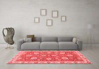 Machine Washable Oriental Red Modern Rug, wshabs2406red