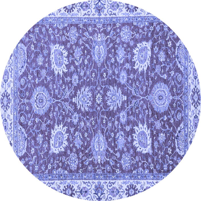 Round Oriental Blue Modern Rug, abs2406blu