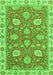 Machine Washable Oriental Green Modern Area Rugs, wshabs2406grn