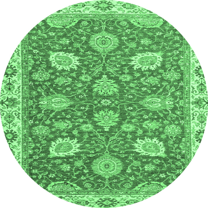 Round Oriental Emerald Green Modern Rug, abs2406emgrn