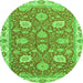 Round Oriental Green Modern Rug, abs2406grn