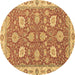 Round Oriental Brown Modern Rug, abs2406brn