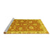 Sideview of Machine Washable Oriental Yellow Modern Rug, wshabs2406yw