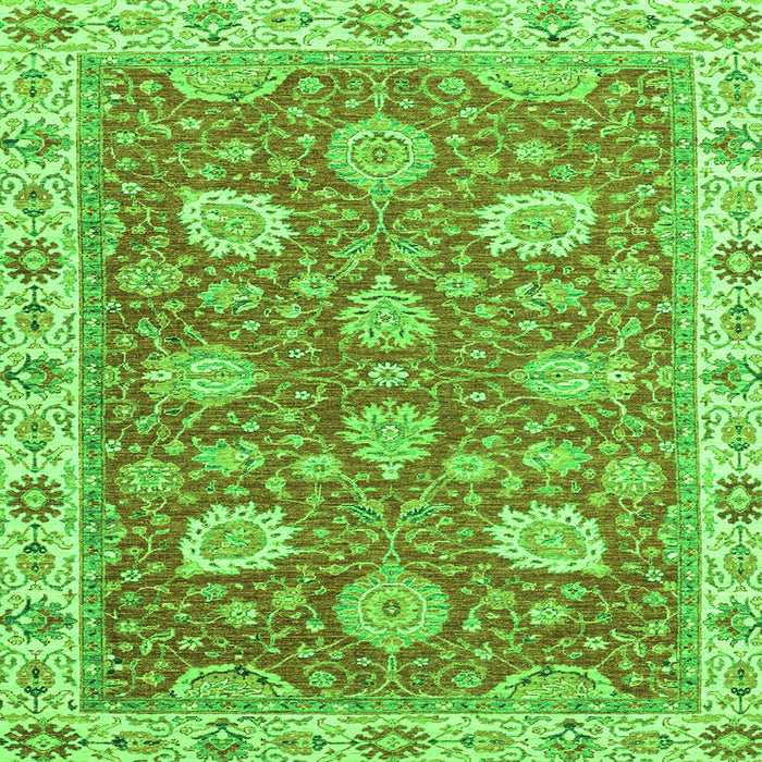 Square Machine Washable Oriental Green Modern Area Rugs, wshabs2406grn