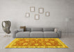 Machine Washable Oriental Yellow Modern Rug in a Living Room, wshabs2406yw