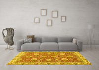 Machine Washable Oriental Yellow Modern Rug, wshabs2406yw