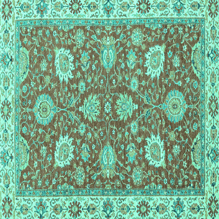 Square Oriental Turquoise Modern Rug, abs2406turq