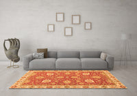 Machine Washable Oriental Orange Modern Rug, wshabs2406org