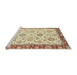 Sideview of Machine Washable Abstract Chocolate Brown Rug, wshabs2407