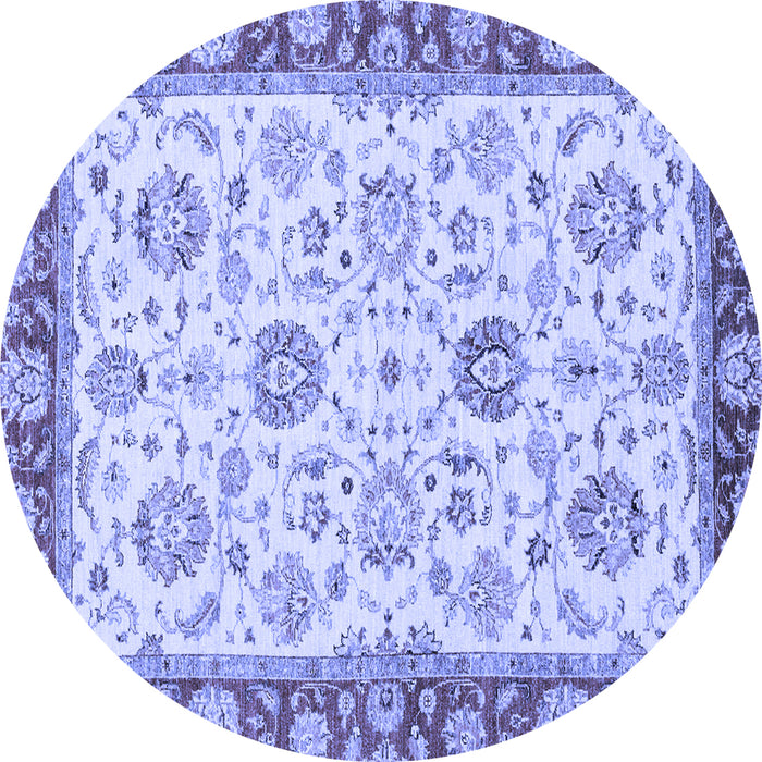 Round Oriental Blue Modern Rug, abs2407blu