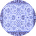 Round Oriental Blue Modern Rug, abs2407blu