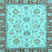 Square Oriental Light Blue Modern Rug, abs2407lblu