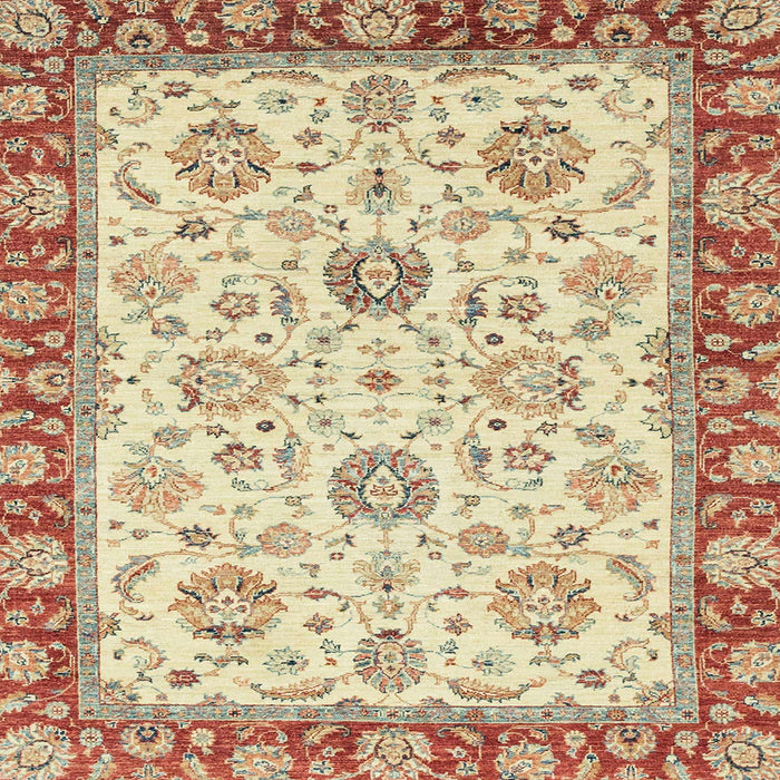 Square Abstract Chocolate Brown Oriental Rug, abs2407