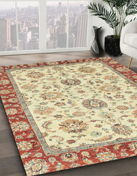 Abstract Chocolate Brown Oriental Rug, abs2407