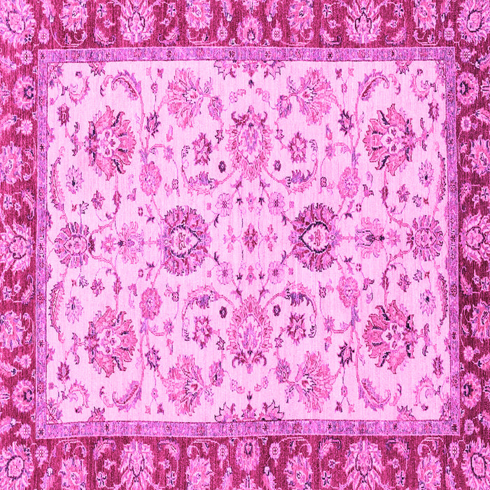 Square Machine Washable Oriental Pink Modern Rug, wshabs2407pnk