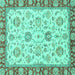 Square Oriental Turquoise Modern Rug, abs2407turq