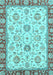 Machine Washable Oriental Light Blue Modern Rug, wshabs2407lblu