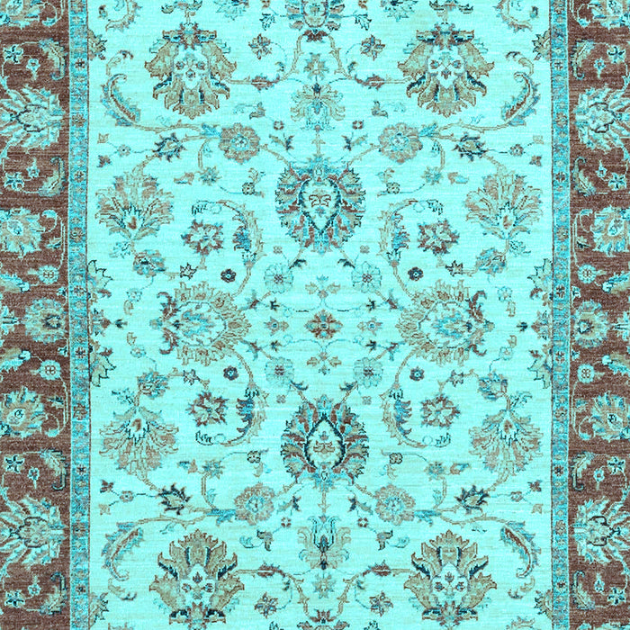 Machine Washable Oriental Light Blue Modern Rug, wshabs2407lblu