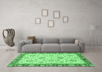 Machine Washable Oriental Emerald Green Modern Rug, wshabs2407emgrn