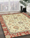 Abstract Chocolate Brown Oriental Rug in Family Room, abs2407