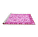 Sideview of Machine Washable Oriental Pink Modern Rug, wshabs2407pnk