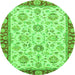 Round Oriental Green Modern Rug, abs2407grn