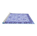 Sideview of Machine Washable Oriental Blue Modern Rug, wshabs2407blu